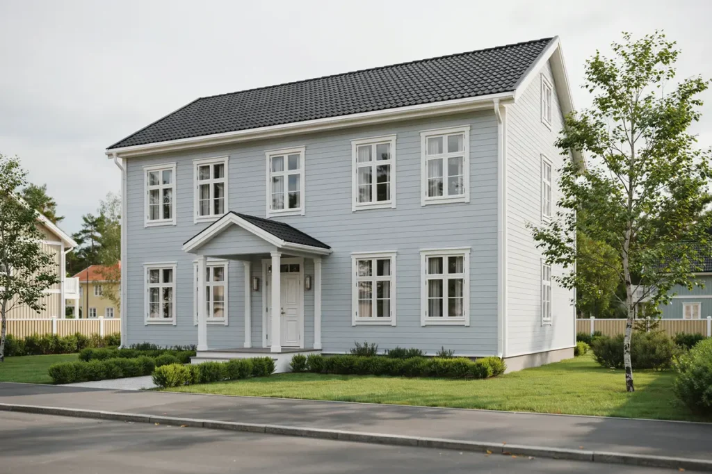 fasadrenovering och m lning av villa i margretelund
