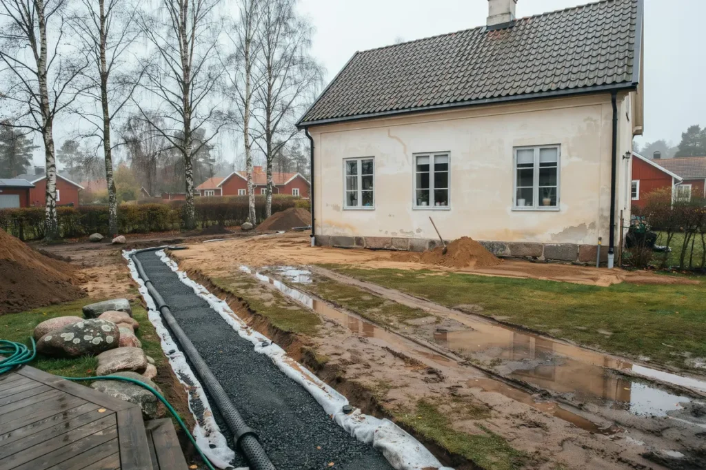 planera markarbete runt huset smarta l sningar f r b ttre dr nering mindre underh ll och en tryggare tomt